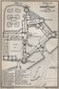 CHÂTEAU DE CHANTILLY floor plan. Oise carte. BAEDEKER 1910 old antique map