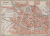 AMIENS antique town city plan de la ville. Somme carte. BAEDEKER 1910 old map