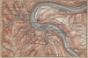 BOPPARD & OSTERSPAI. Filsen. Oberes Mittelrheintal. Rhine Gorge karte 1896 map