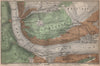 RÜDESHEIM BINGEN. Niederwald. Oberes Mittelrheintal. Rhine Gorge karte 1896 map