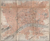 FRANKFURT AM MAIN antique town city stadtplan. Hessen karte. BAEDEKER 1896 map
