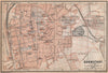 DARMSTADT antique town city stadtplan. Hessen karte. BAEDEKER 1896 old map
