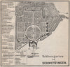 SCHLOSSGARTEN SCHWETZINGEN Palace ground plan. Baden-Württemberg. SMALL 1896 map
