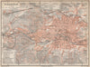 ELBERFELD / WUPPERTAL  vintage town city stadtplan. Germany karte 1926 old map