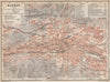 BARMEN / WUPPERTAL vintage town city stadtplan. Germany karte 1926 old map