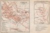 BAD HOMBURG VOR DER HÖHE town city stadtplan. Saalburg. Hesse karte 1926 map
