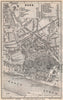 BONN antique town city stadtplan. Northrhine-Westfalia karte. BAEDEKER 1889 map