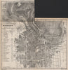 WIESBADEN antique town city stadtplan. Hessen karte. BAEDEKER 1889 old map