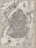 METZ antique town city stadtplan. Moselle carte. BAEDEKER 1889 old map
