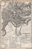 LUXEMBURG LUXEMBOURG antique town city plan carte. BAEDEKER 1889 old map