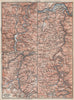 MOSEL EISENBAHN. Luxemburg/Saarbrucken-Trier-Koblenz karte. BAEDEKER 1889 map