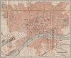 FRANKFURT AM MAIN antique town city stadtplan. Hessen karte. BAEDEKER 1889 map
