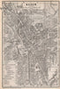 BADEN-BADEN town city stadtplan & environs/umgebung. Germany karte 1889 map