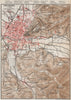 FREIBURG town city stadtplan & umgebung. Gunterstal. Baden-Württemberg 1889 map