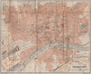 FRANKFURT AM MAIN antique town city stadtplan. Hessen karte. BAEDEKER 1892 map