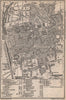 DARMSTADT antique town city stadtplan. Hessen karte. BAEDEKER 1892 old map