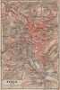 BADEN-BADEN town city stadtplan & environs/umgebung. Germany karte 1892 map