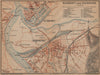 DUISBURG & RUHRORT town city stadtplan Northrhine-Westfalia Ruhrgebiet 1903 map