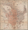 WIESBADEN antique town city stadtplan. Hessen karte. BAEDEKER 1903 old map