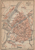 METZ antique town city stadtplan. Moselle carte. BAEDEKER 1903 old map