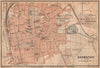 DARMSTADT antique town city stadtplan. Hessen karte. BAEDEKER 1903 old map