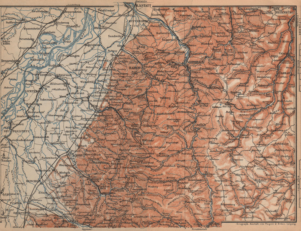 NORDSCHWARZWALD. NORTHERN BLACK FOREST. Baden-Baden Wildbad. Germany 1903 map