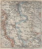 THE RHINE/RHEIN from/von COLOGNE KÖLN to/nach BONN. Deutschland karte 1906 map