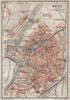 METZ antique town city stadtplan. Moselle carte. BAEDEKER 1906 old map