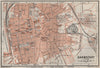 DARMSTADT antique town city stadtplan. Hessen karte. BAEDEKER 1906 old map