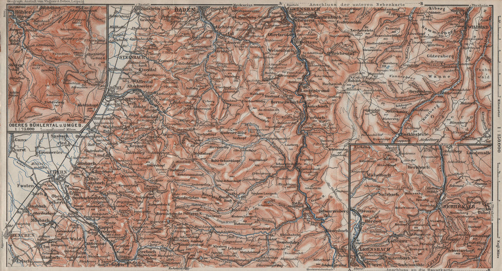 SCHWARZWALD 1. BLACK FOREST. MURGTAL. Kaltenbronn Hornisgrande Wildbad 1906 map
