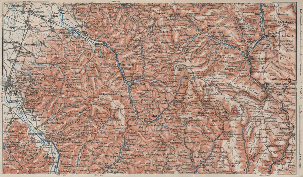 SCHWARZWALD 2. BLACK FOREST. REENCHTAL Kniebis-Alexanderschanze  karte 1906 map
