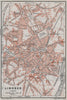 LIMOGES antique town city plan de la ville. Haute-Vienne carte 1907 old map