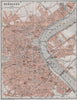 BORDEAUX antique town city plan de la ville. Gironde carte. BAEDEKER 1907 map