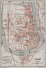 CAHORS antique town city plan de la ville. Lot carte. BAEDEKER 1907 old map