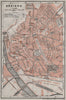 BÉZIERS antique town city plan de la ville. Hérault. Beziers carte 1907 map