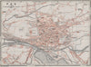 PAU antique town city plan de la ville. Pyrénées-Atlantiques carte 1907 map