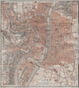 LYONS LYON antique town city plan de la ville. Rhône carte. BAEDEKER 1907 map
