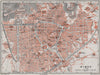 NIMES antique town city plan de la ville. Gard. Nîmes carte. BAEDEKER 1907 map
