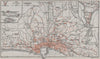 CANNES town plan/environs. La Croisette Iles de Lérins Alpes-Maritimes 1907 map