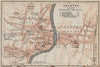 SAINTES antique town city plan de la ville. Charente-Maritime carte 1914 map