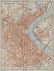 BORDEAUX antique town city plan de la ville. Gironde carte. BAEDEKER 1914 map