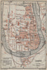 CAHORS antique town city plan de la ville. Lot carte. BAEDEKER 1914 old map