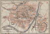 CARCASSONNE town city plan de la ville. Aude. Ville Basse & Cité carte 1914 map