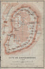 CITÉ DE CARCASSONNE antique town city plan de la ville. Aude carte 1914 map