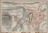 LOURDES antique town city plan de la ville. Hautes-Pyrénées carte 1914 old map