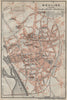 MOULINS antique town city plan de la ville. Allier carte. BAEDEKER 1914 map
