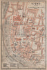 VICHY antique town city plan de la ville. Allier carte. BAEDEKER 1914 old map