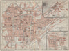 CLERMONT-FERRAND antique town city plan de la ville. Puy-de-Dôme carte 1914 map