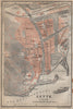 CETTE SÈTE antique town city plan de la ville. Hérault carte. BAEDEKER 1914 map
