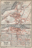 THONON-LES-BAINS & EVIAN-LES-BAINS town city plans. Haute-Savoie carte 1914 map